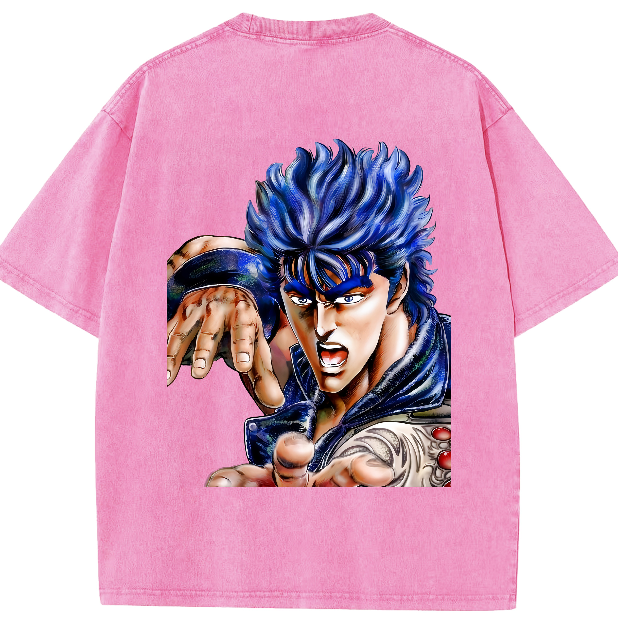 （画像用） 北斗の拳 Fist of the North Star 綿100% ヴィンテージ風 半袖Tシャツ（背面プリント）
